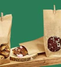 Recyclable hard-bottom bag - Window kraft hard bottom bag