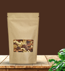 Eco-friendly stand-up pouch - recyclable kraft film with window