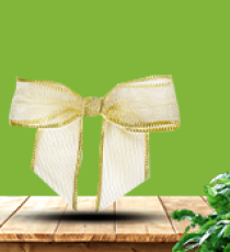 Satin pre-tied bow - Résille Or