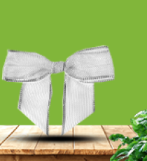 Satin pre-tied bow - Résille Argent
