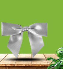 Satin pre-tied bow - Gris Argenté