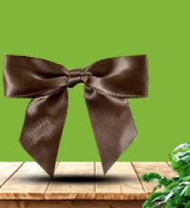 Satin pre-tied bow - Chocolat