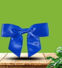 Satin pre-tied bow - Bleu Marine