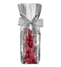 Metallic hard-bottom bag - Larges Bandes Argent