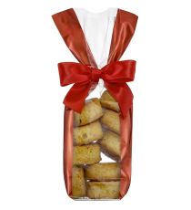Metallic hard-bottom bag - Larges Bandes Rouge