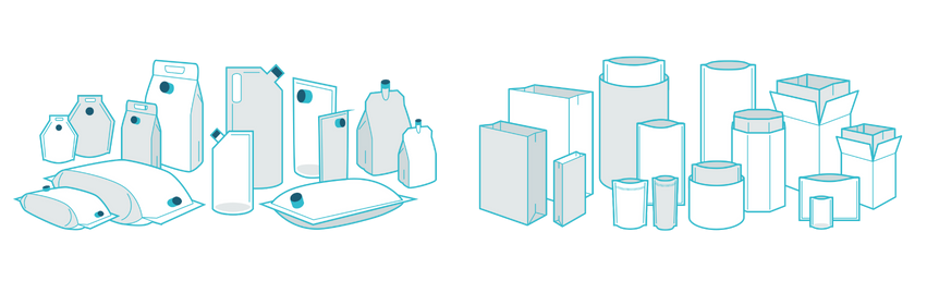 Packaging for liquid, semi-pasty or viscous product.